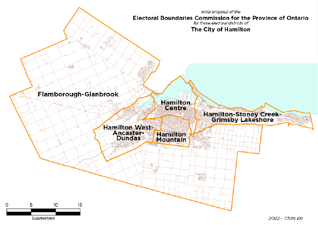 Figure 1: Initial proposal for Hamilton's electoral districts