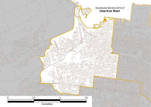 Figure 6: Proposed electoral district of Hamilton West