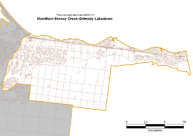 Figure 9: Proposed electoral district of Hamilton-Stoney Creek-Grimsby Lakeshore
