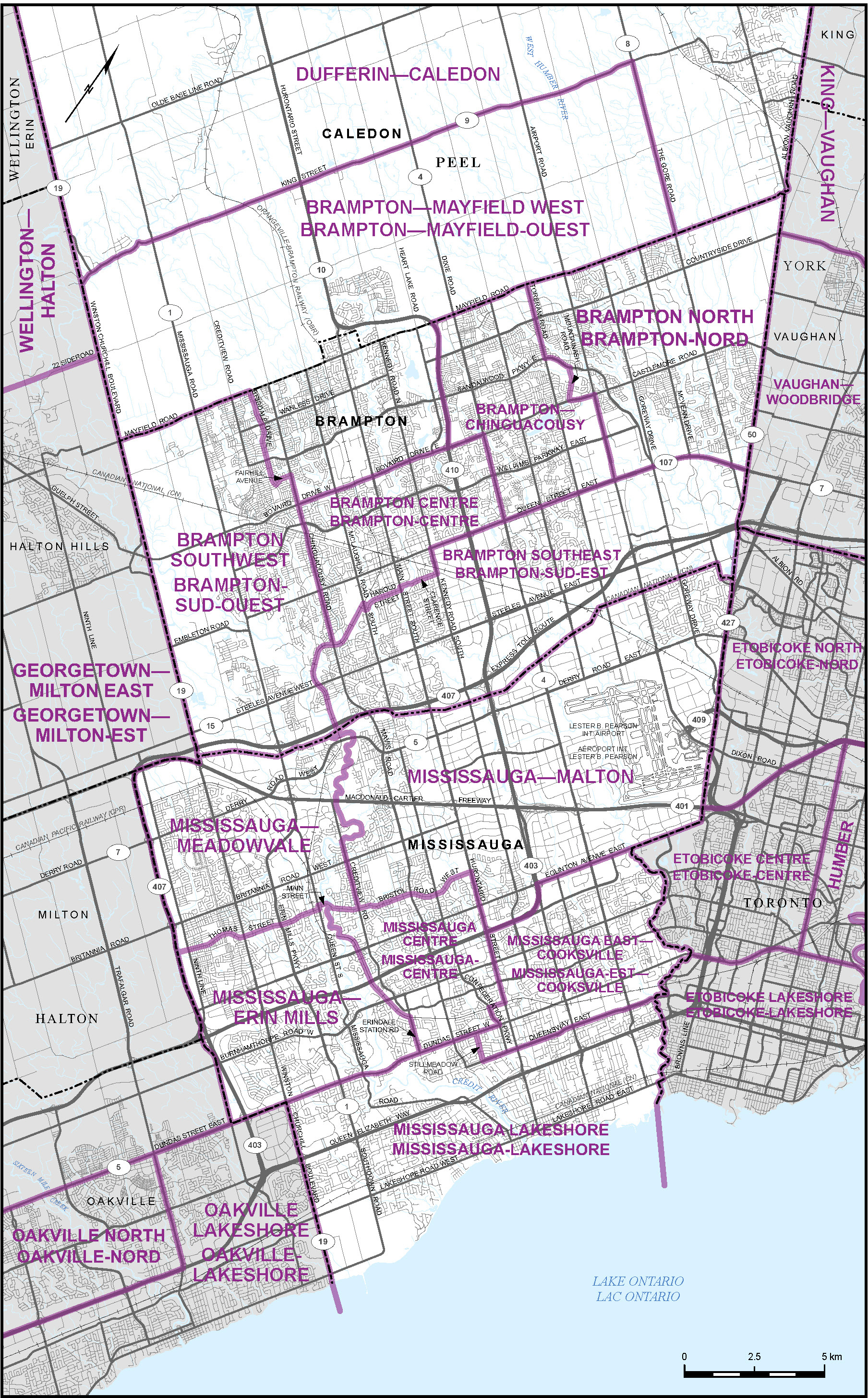 Carte de la municipalité régionale de Peel (partie) (carte 17)