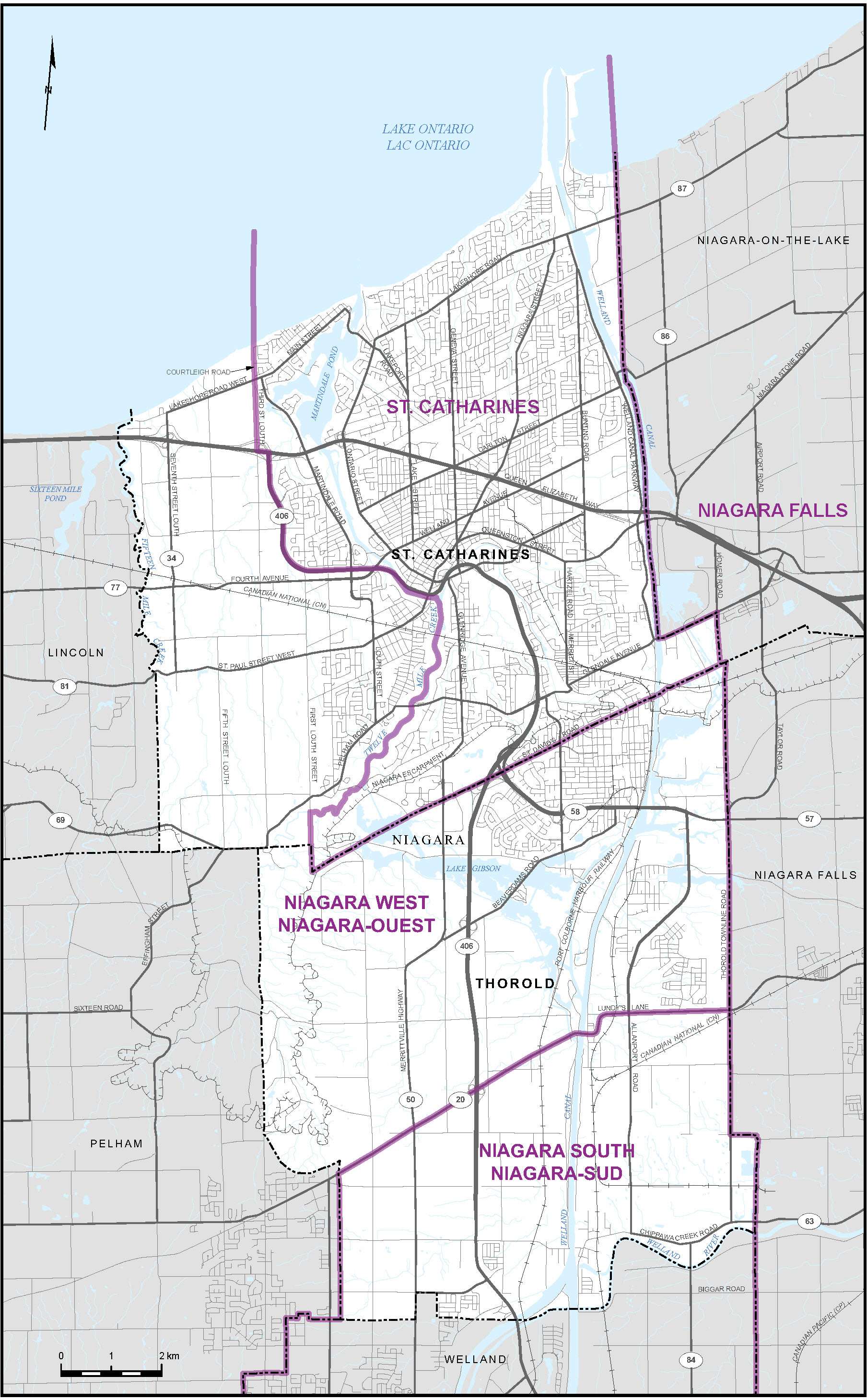 Map of Cities of St. Catharines and Thorold (Map 18)