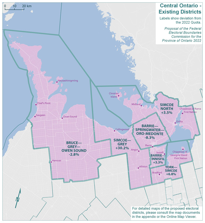 Central Ontario Existing Districts