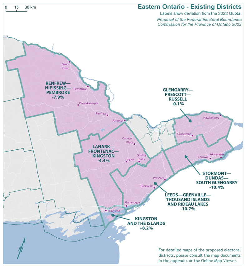 Eastern Ontario Existing Districts