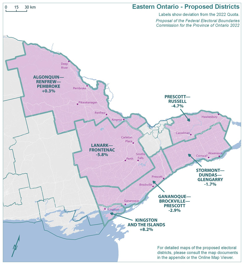 Eastern Ontario Proposed Districts