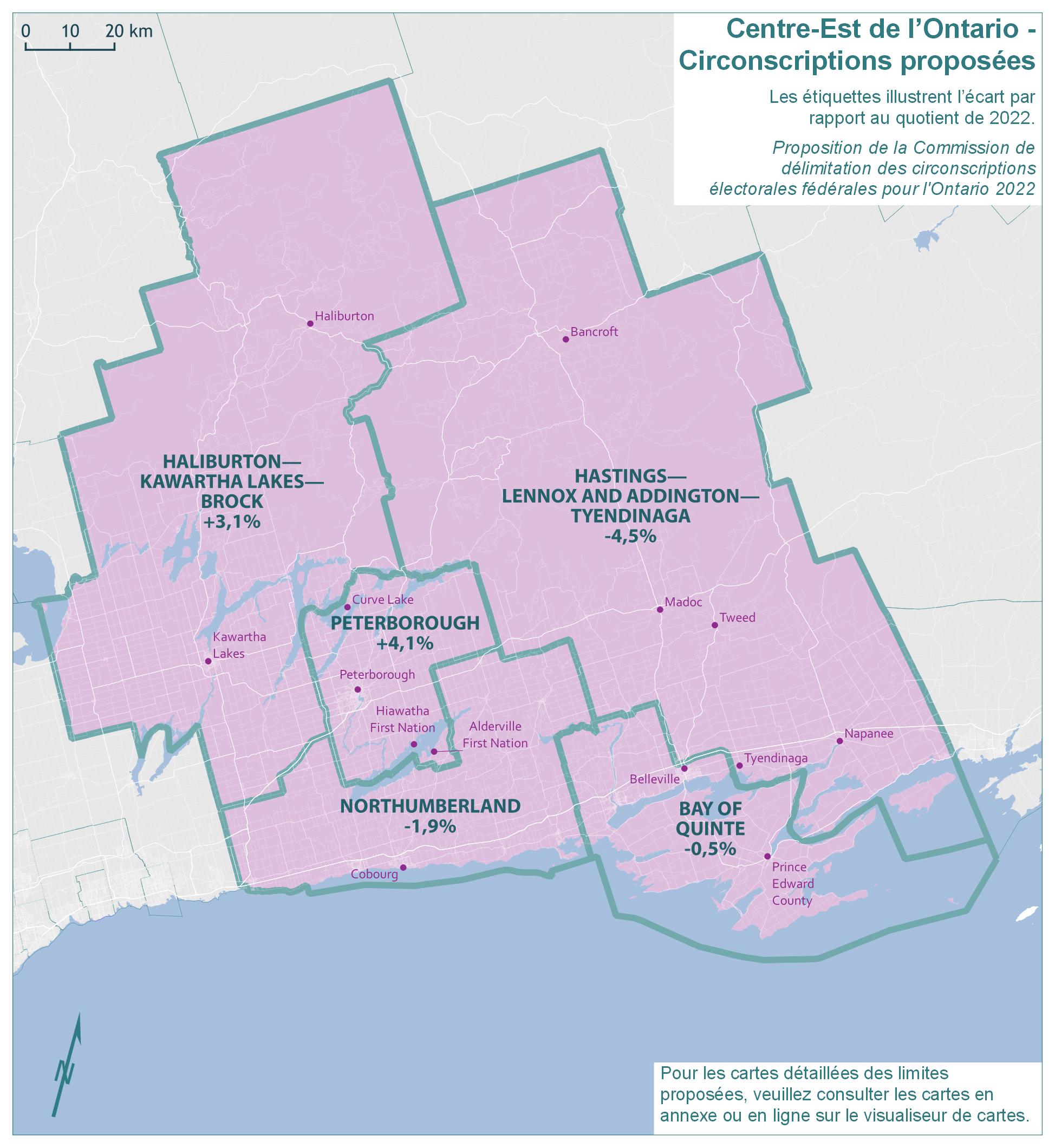 Centre-Est de l'Ontario – Circonscriptions proposées