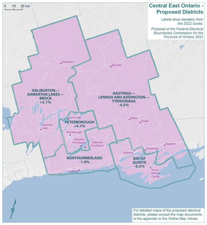 Central East Ontario Proposed Districts