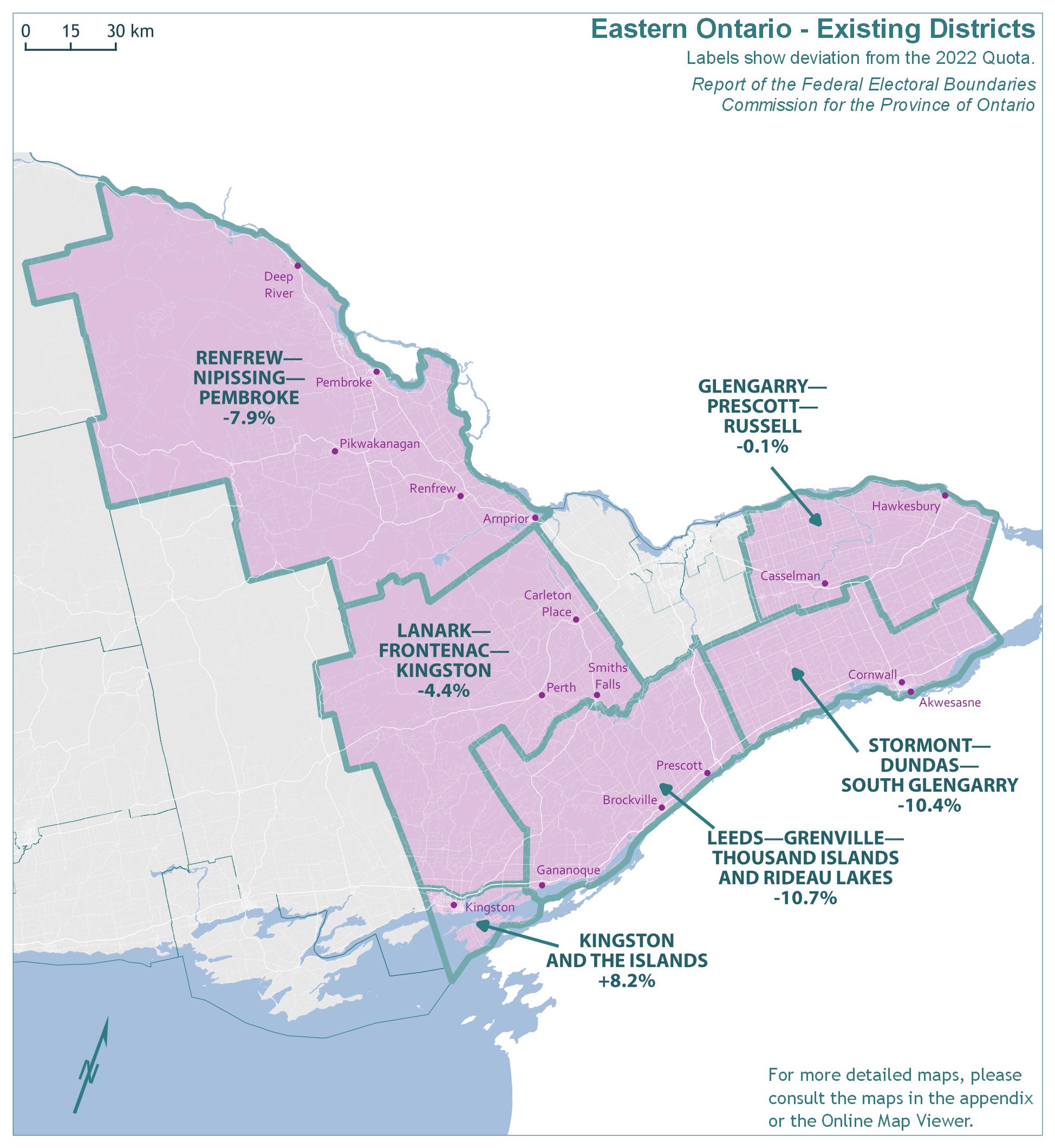 Eastern Ontario - Existing Districts