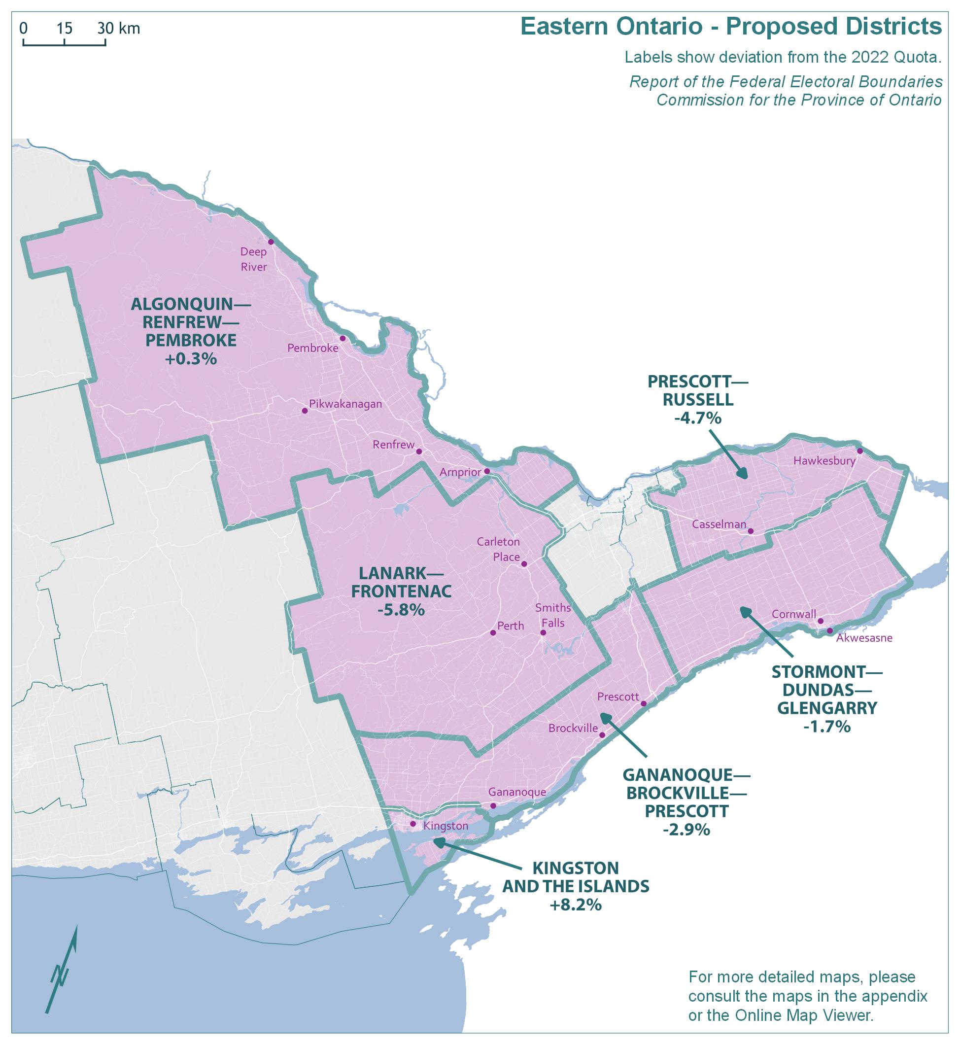 Eastern Ontario - Proposed Districts