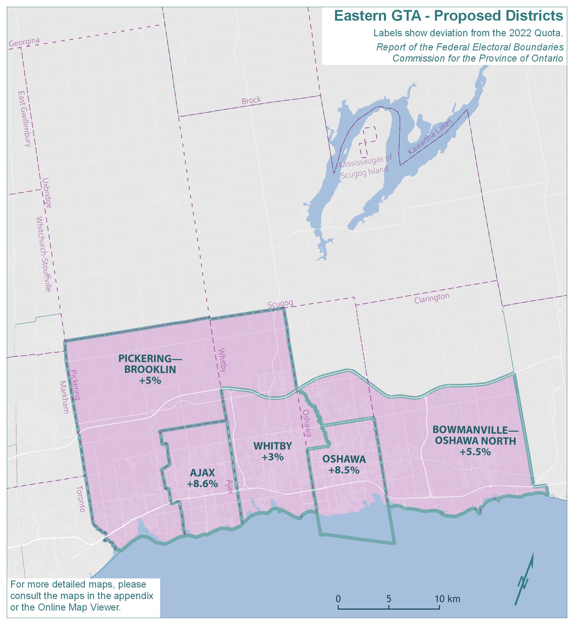 Eastern Greater Toronto Area (GTA) - Proposed Districts