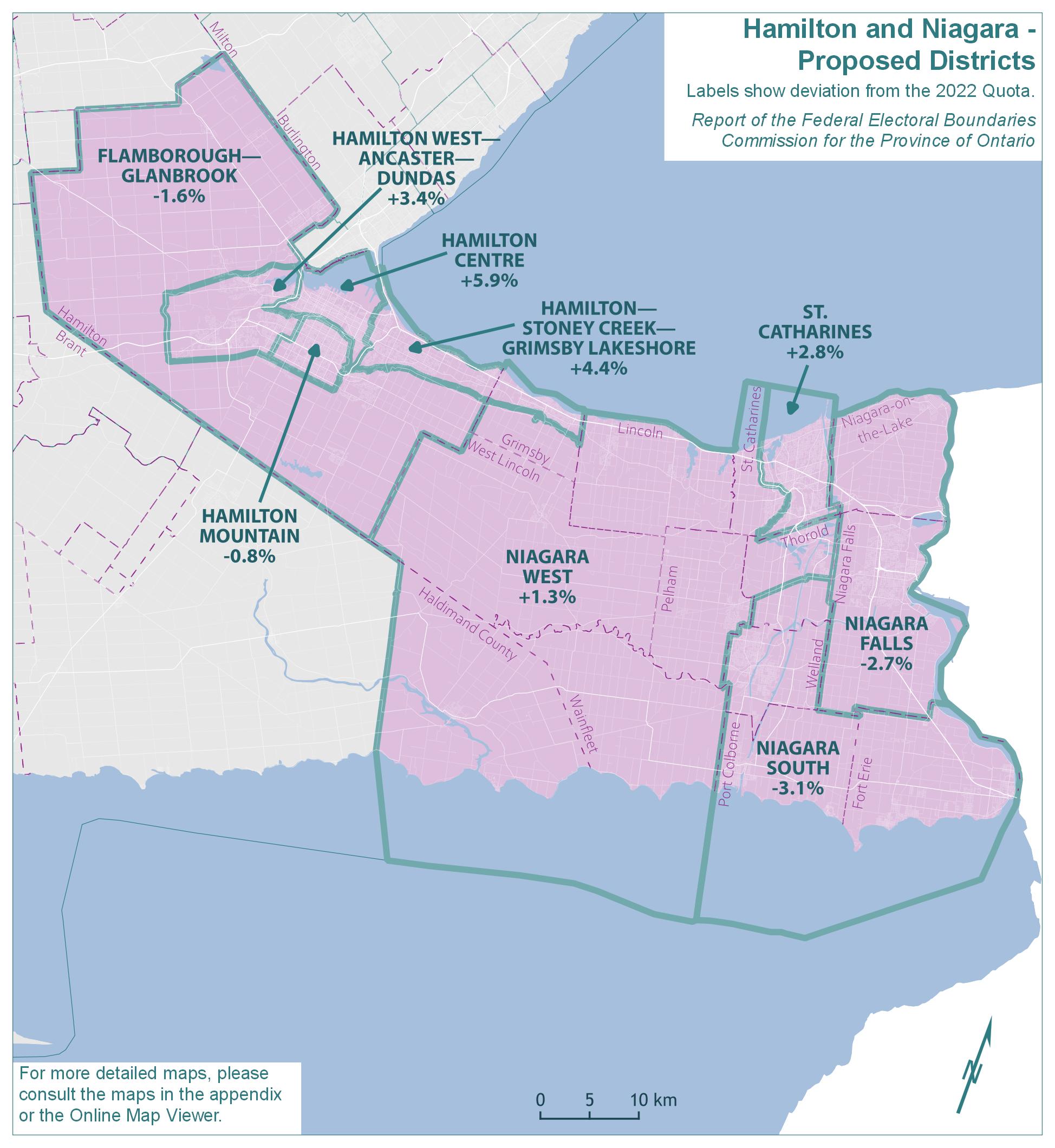 Hamilton and Niagara - Proposed Districts