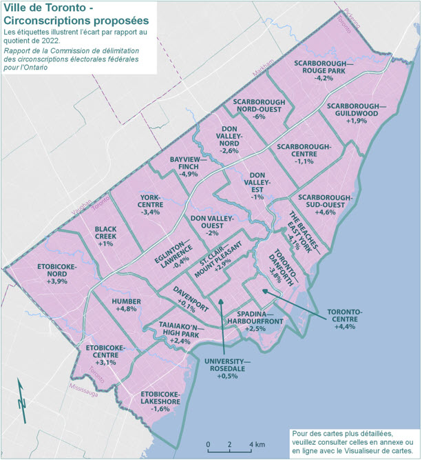 Ville de Toronto - Circonscriptions proposées