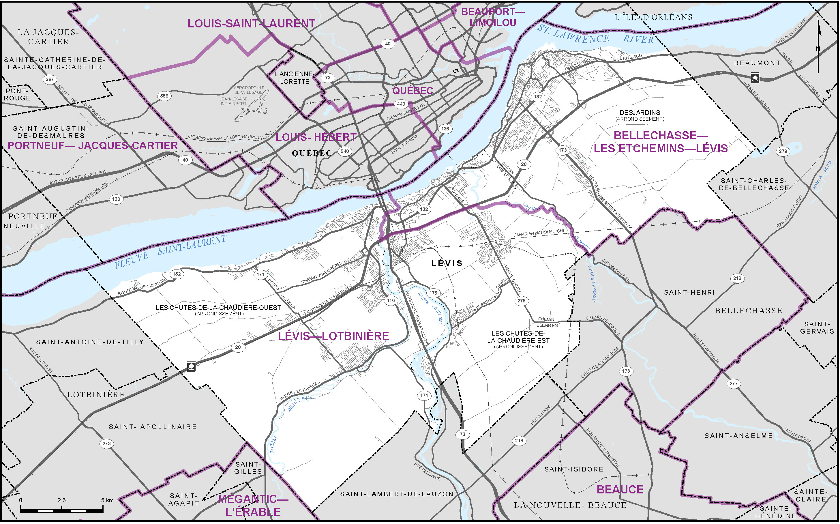 Map of City of Lévis (Map 9)