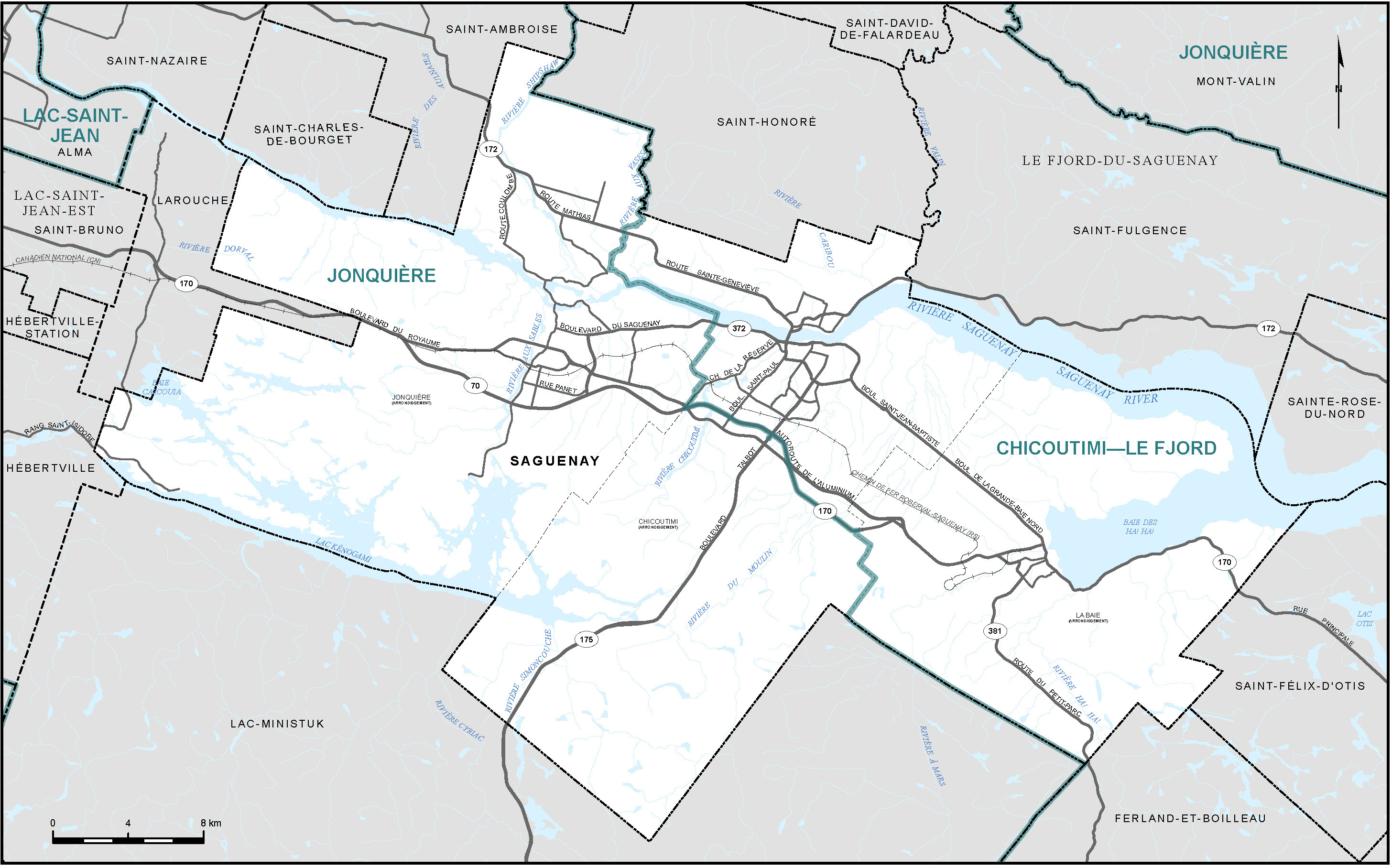 Carte de la ville de Saguenay (carte 16)