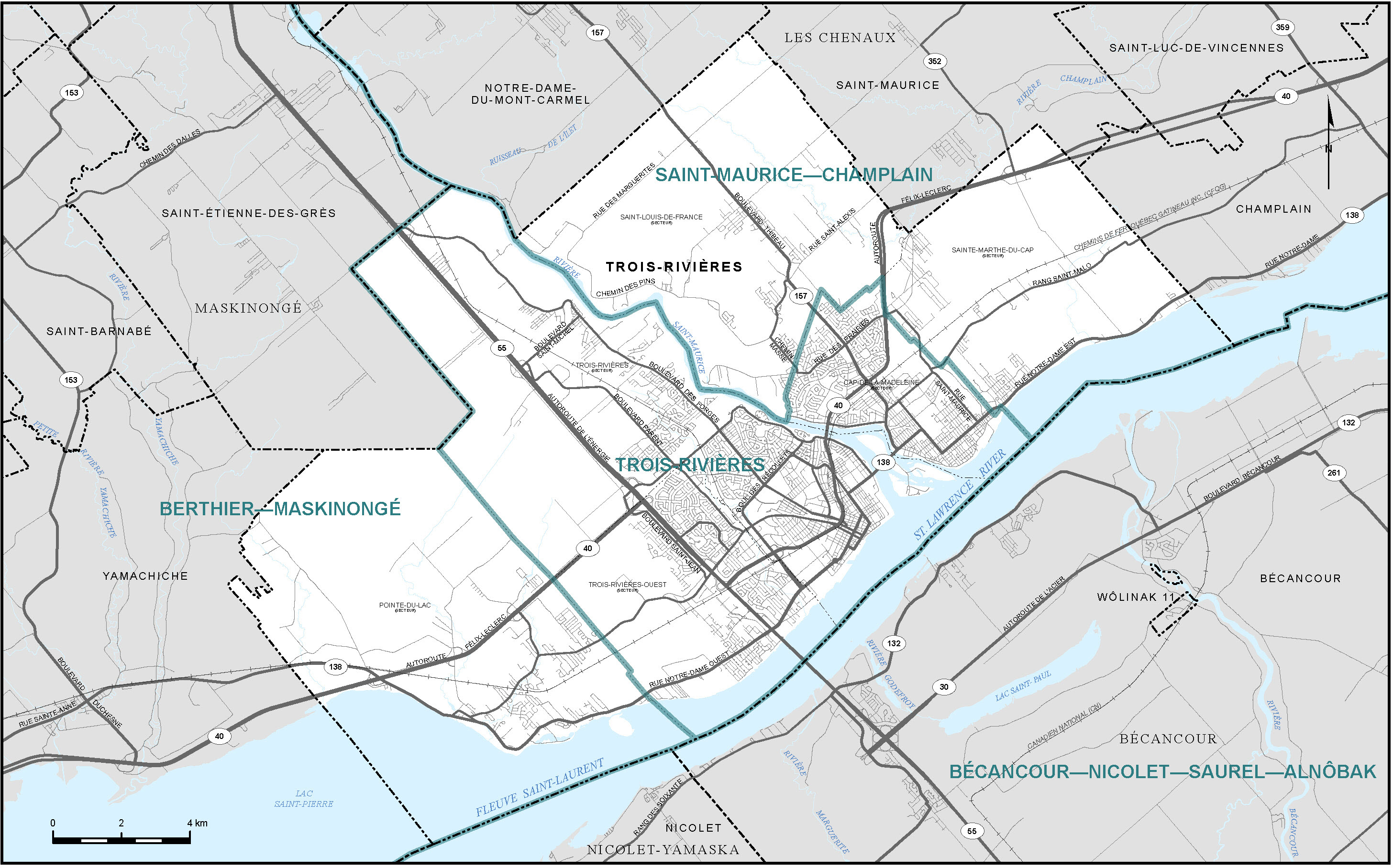 Carte de la ville de Trois-Rivières (carte 19)