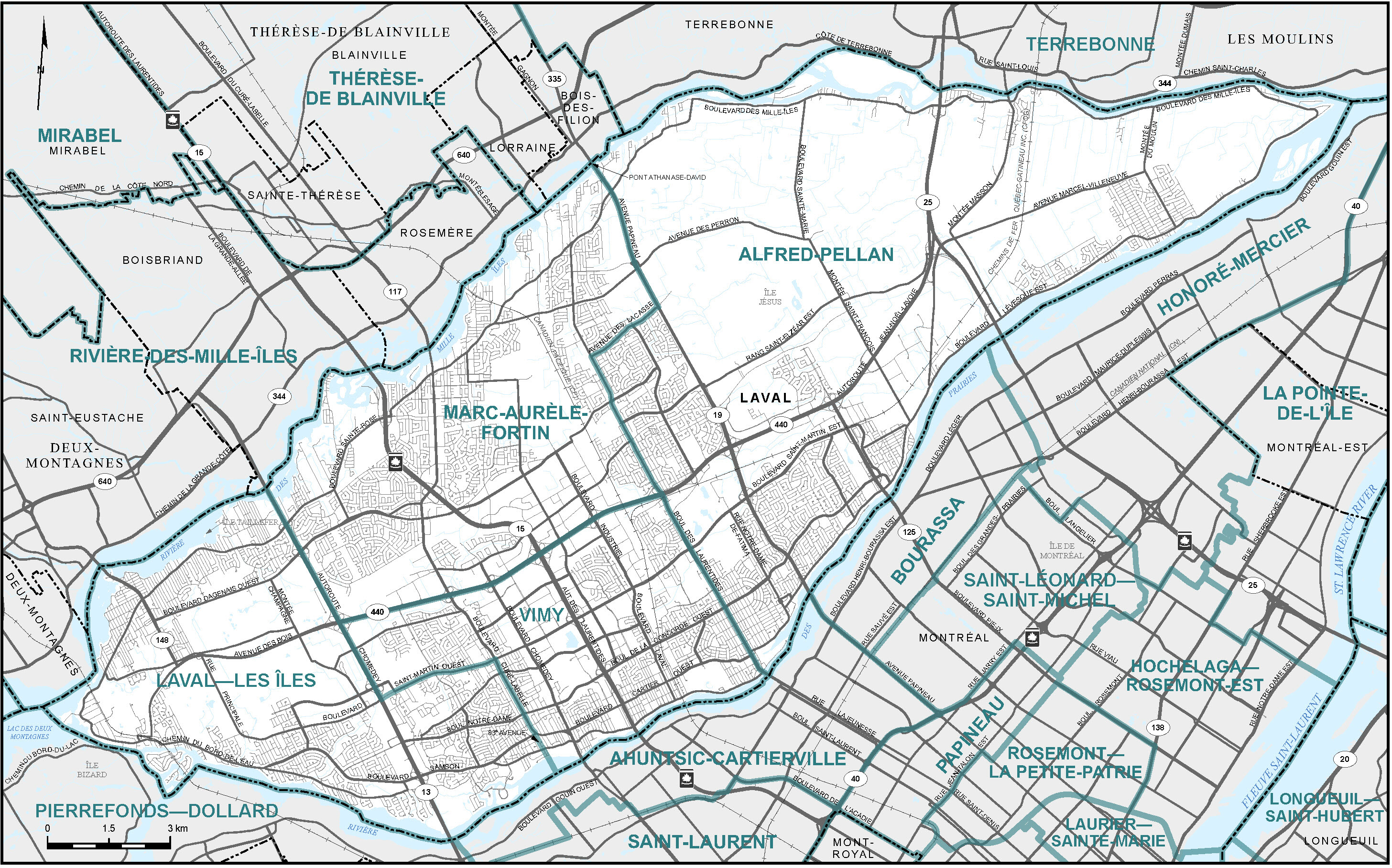 Carte de la ville de Laval (carte 11)