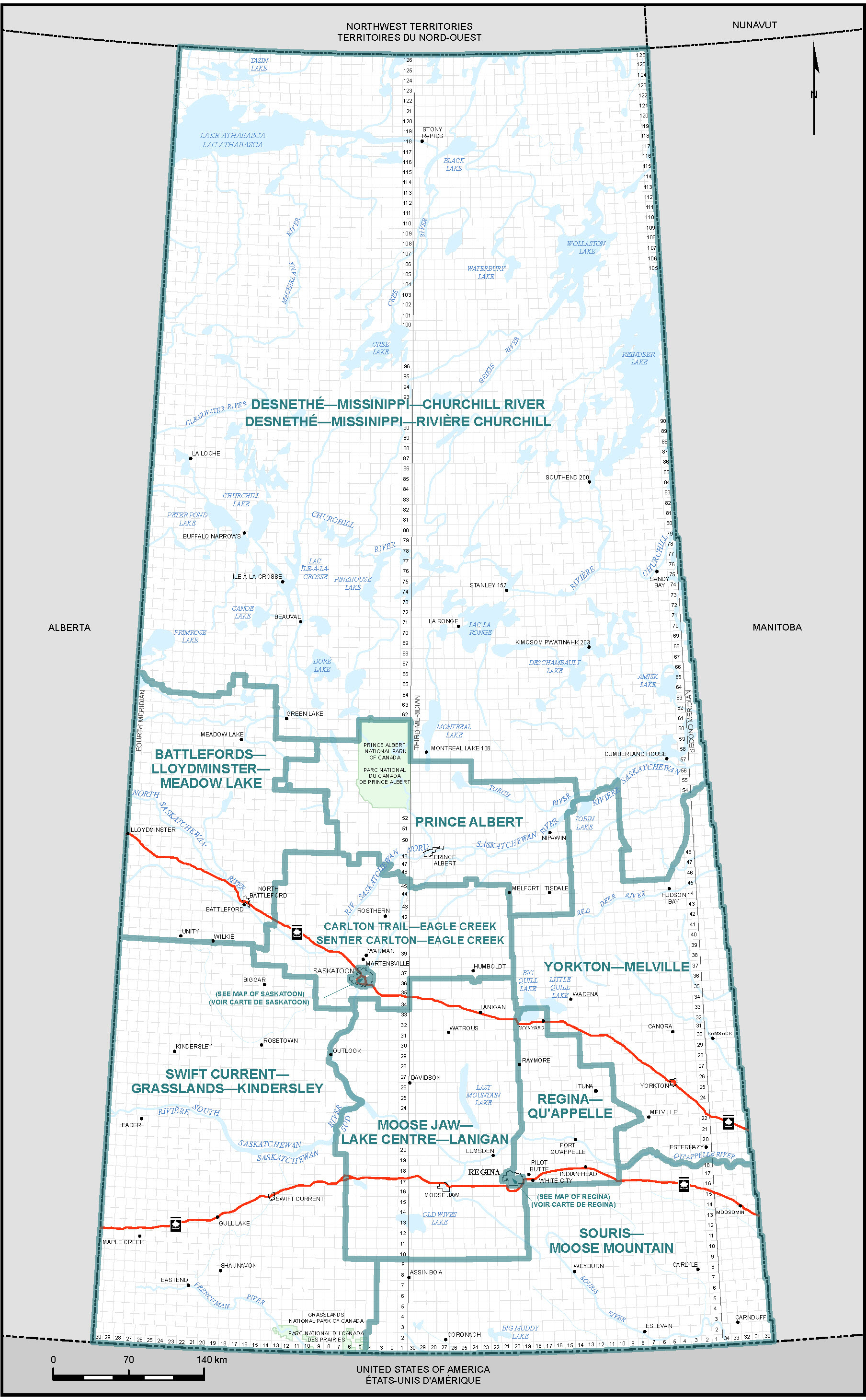 Carte de la Saskatchewan (carte 1)