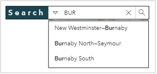 Search example for Burnaby