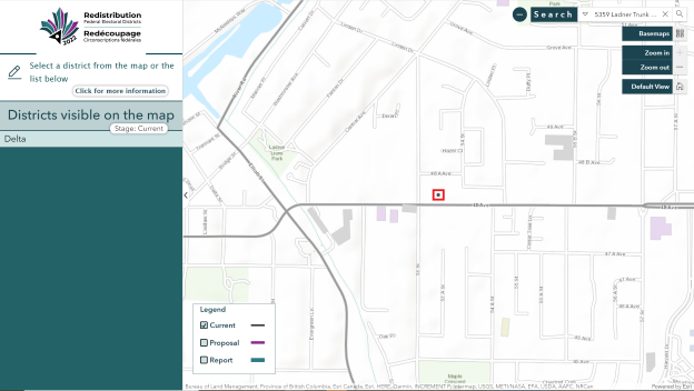 The location of the address is shown on a map