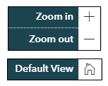 The zoom in, zoom out and default view buttons