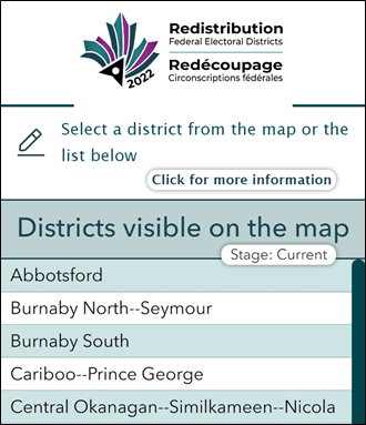 Electoral district panel